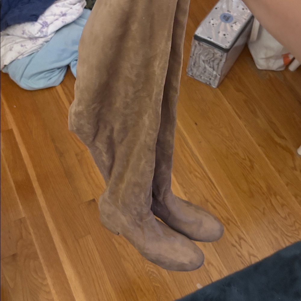 Brown Suede Over-the-Knee Boots